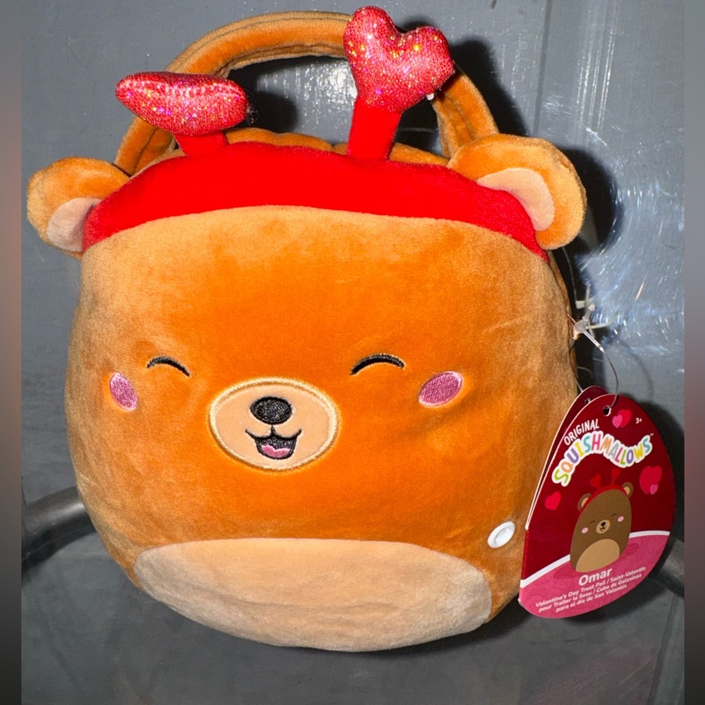 NWT Squishmallows Omar Valentine's Day Treat Pail 8"